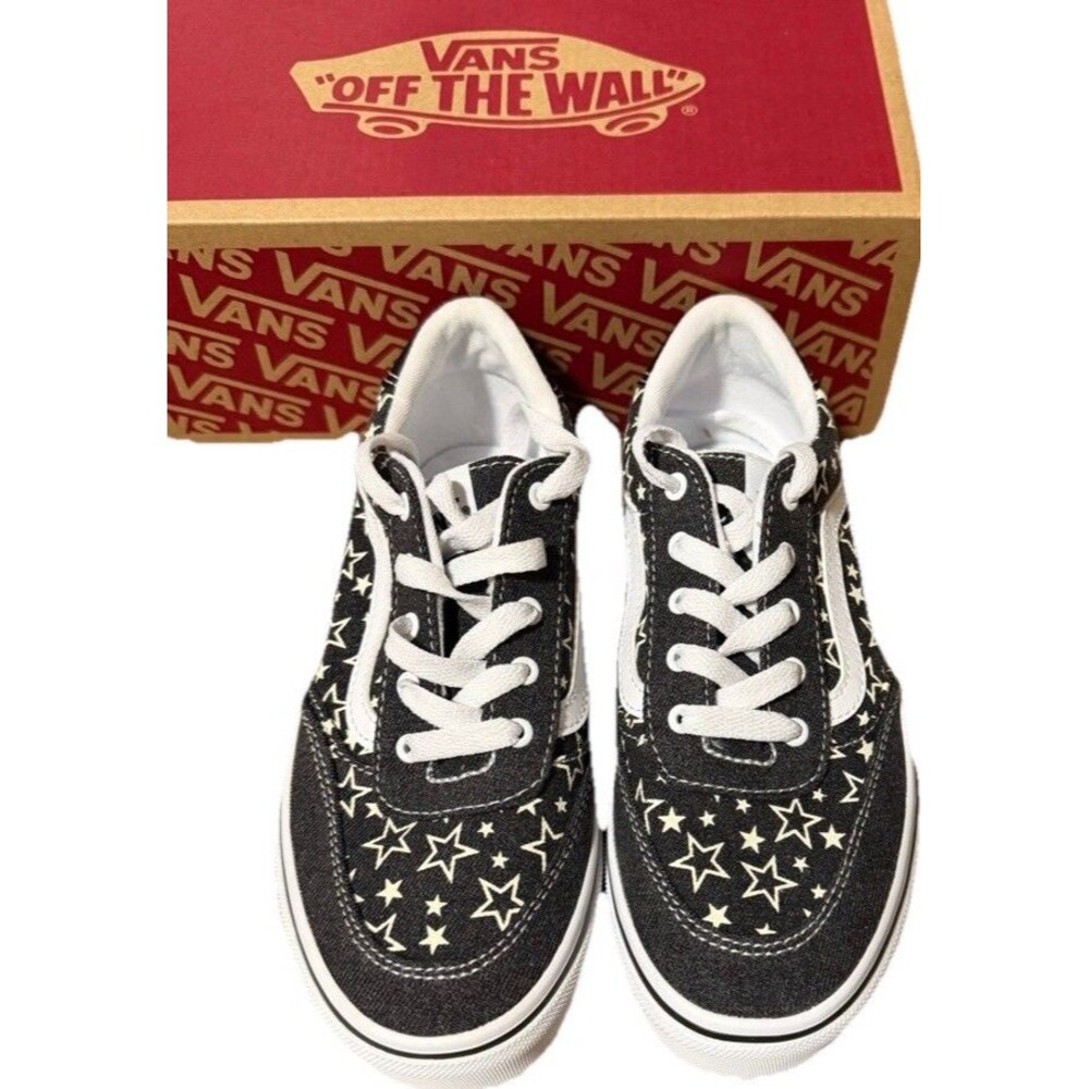 Vans Brooklyn Ls Black Stars Low Top Shoes Boy Girl Youth 3 NIB
